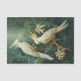 Papel De Seda Amantes de las cacatúas, elegancia de plumas blanc