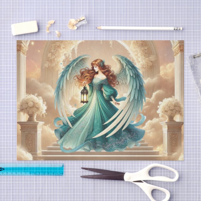 Papel De Seda Amantes del ángel celestial elegante (Artesanía)