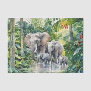 Papel De Seda Amantes del elefante de la selva divertida