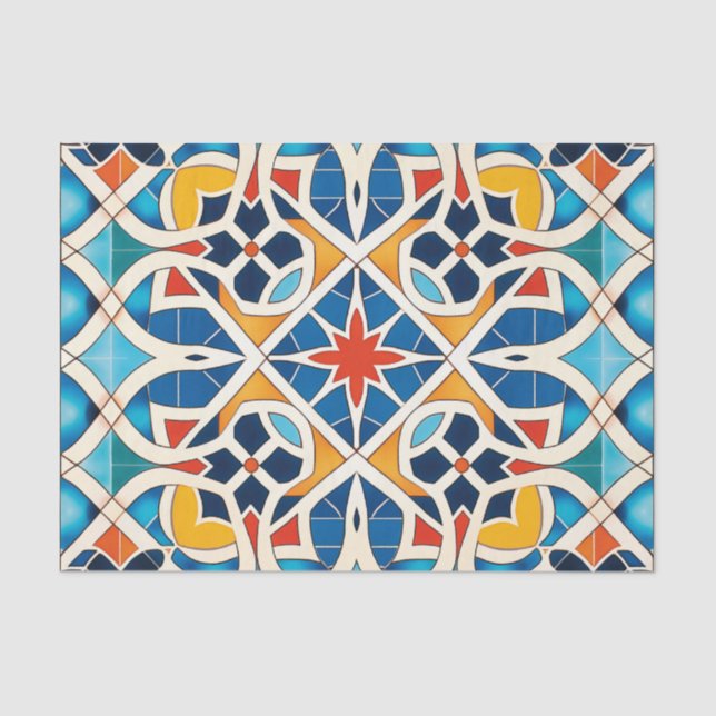 Papel De Seda Amantes del patrón de mosaico árabe (Anverso)