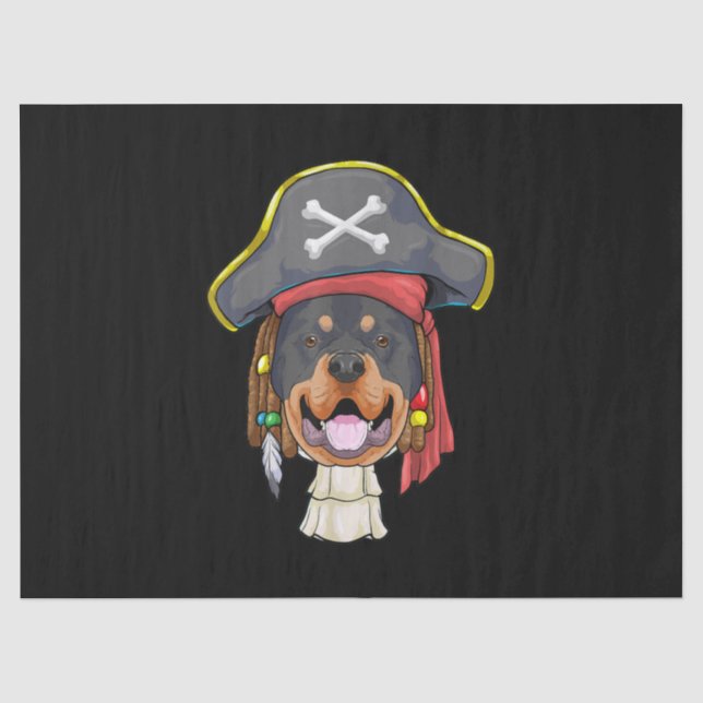 Papel De Seda Amantes divertidos del perro pirata de las perlas  (Anverso)