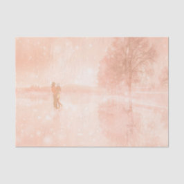 Papel De Seda Amantes en un estanque congelado