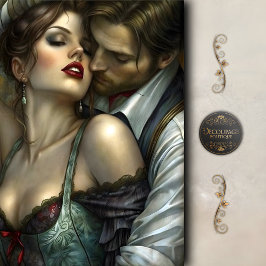 Papel De Seda Amantes Victorianos Abrazo Seductor Decoupage