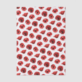 Papel De Seda Amapola Roja Floral Botánico Flor Silvestre Boda
