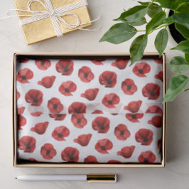 Papel De Seda Amapola Roja Floral Botánico Flor Silvestre Boda