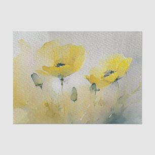 Papel De Seda Amapolas acuarela amarillas