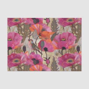 Papel De Seda Amapolas Coloridas