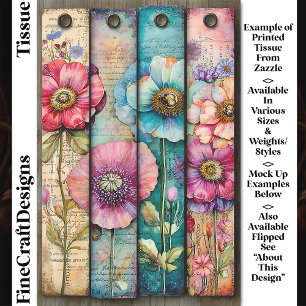 Papel De Seda Amapolas Coloridas Shabby Chic DL6L Decoupage