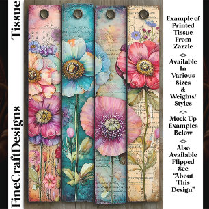 Papel De Seda Amapolas Coloridas Shabby Chic DL6R Decoupage