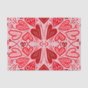 Papel De Seda Amar a los corazones rojos Valentine