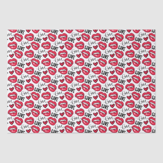 Papel De Seda Amar los labios rojos (Anverso)