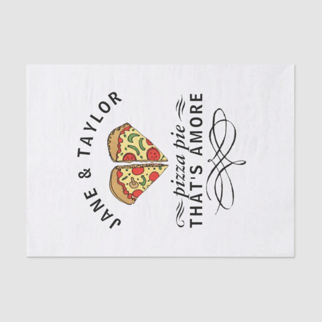 Papel De Seda Amar los nombres de las parejas pizza (Anverso)