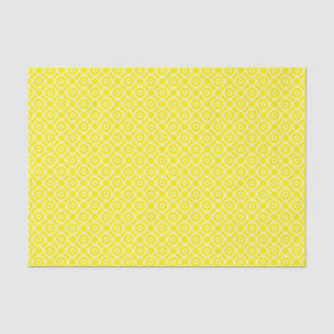 Papel De Seda Amarillo Con Círculos Blancos