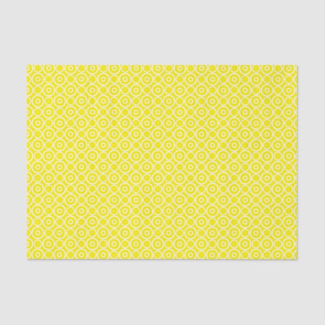 Papel De Seda Amarillo Con Círculos Blancos (Anverso)
