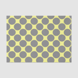 Papel De Seda Amarillo con puntos grises de polka