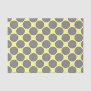 Papel De Seda Amarillo con puntos grises de polka