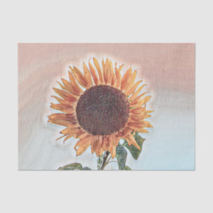 Papel De Seda Amarillo Girasol Floral Otoño Rústico Sencillo
