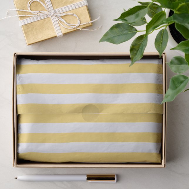 Papel De Seda Amarillo limón y franja blanca (Regalo )