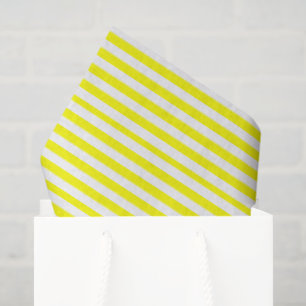 Papel De Seda Amarillo Sol y Rayas Blancas
