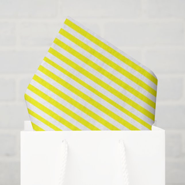 Papel De Seda Amarillo Sol y Rayas Blancas (Bolsa de regalo)