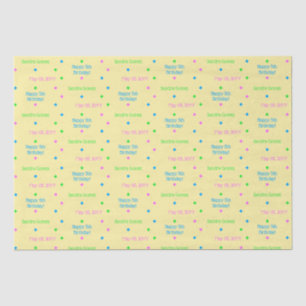 Papel De Seda Amarillo verde rosa azul de cumpleaños de un niño