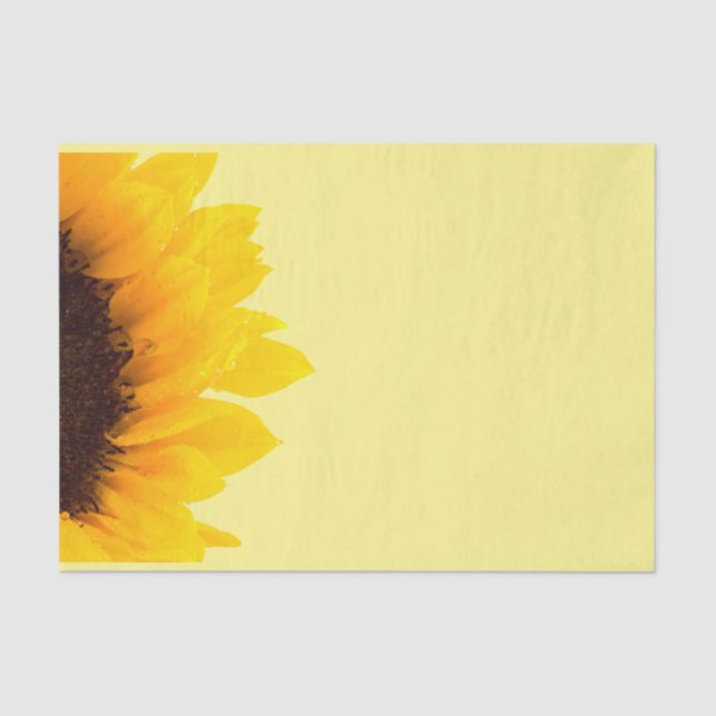 Papel De Seda Amarillo y girasol marrón en amarillo claro (Anverso)