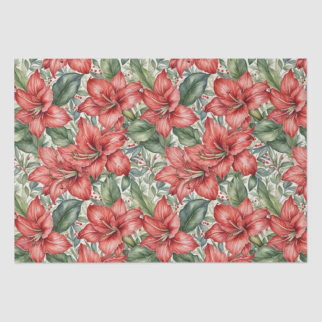 Papel De Seda Amaryllis Winter Holiday (Anverso)