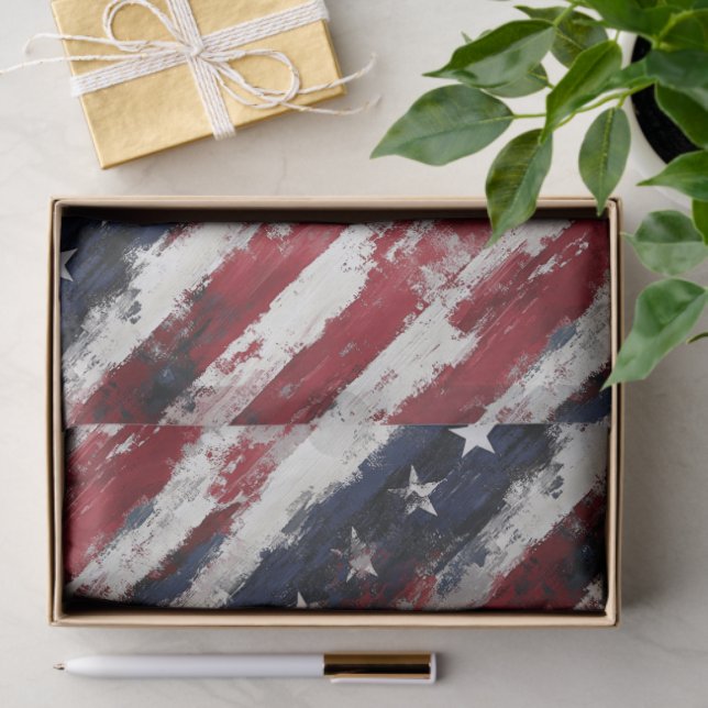 Papel De Seda Americana Stars & Stripes - 10lb, 17"x23" T (Regalo )