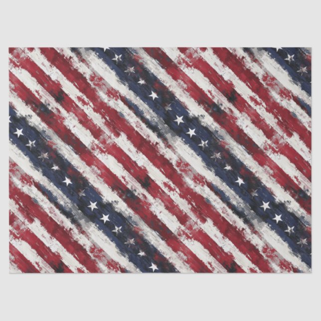 Papel De Seda Americana Stars & Stripes - 10lb, 17"x23" T (Anverso)