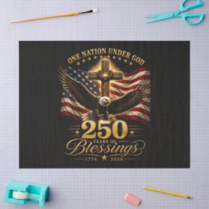 Papel De Seda Americano 250 Aniversario Patriótico USA 4 de Juli