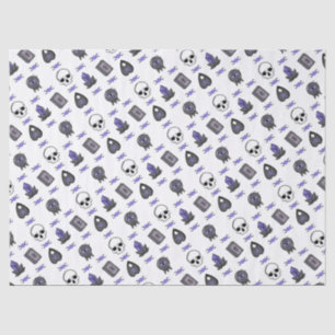 Papel De Seda Amethyst Witch Gothic Triple Moon Pattern