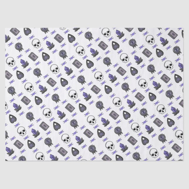 Papel De Seda Amethyst Witch Gothic Triple Moon Pattern (Anverso)