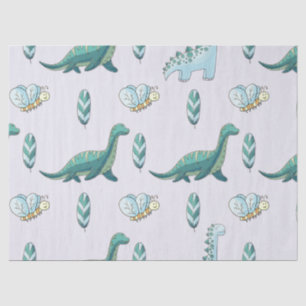 Papel De Seda Amigos de Dino Adorables – Pañuelos Verde Menta