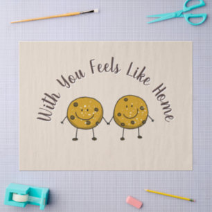 Papel De Seda Amigos de Galletas de Chocolate Adorables Sienten 