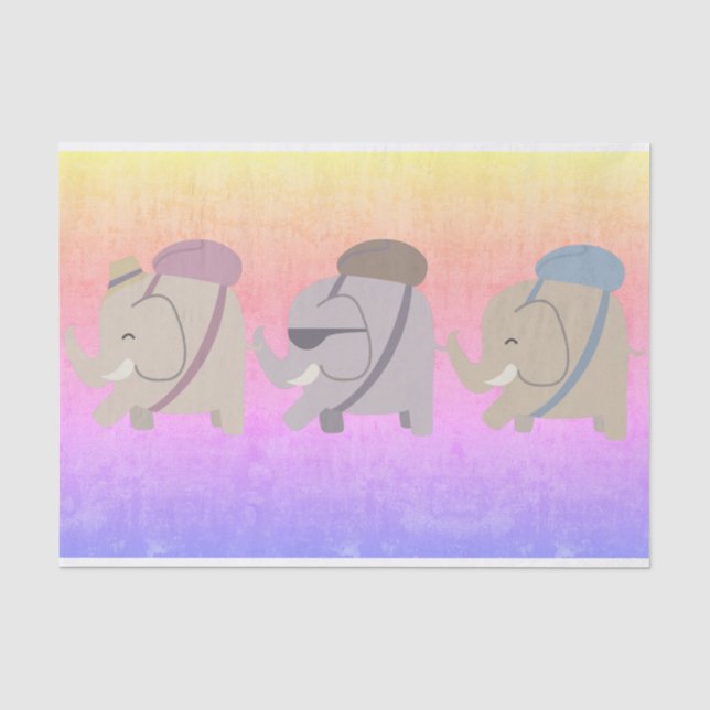 Papel De Seda amigos elefantes (Anverso)