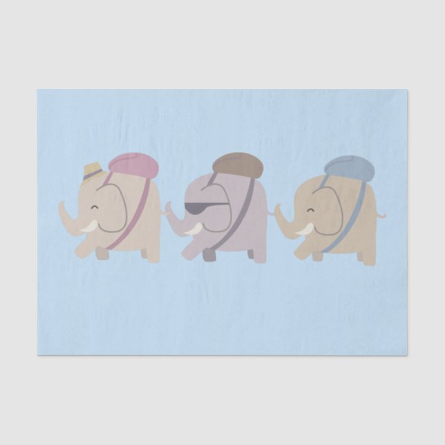 Papel De Seda amigos elefantes (Anverso)