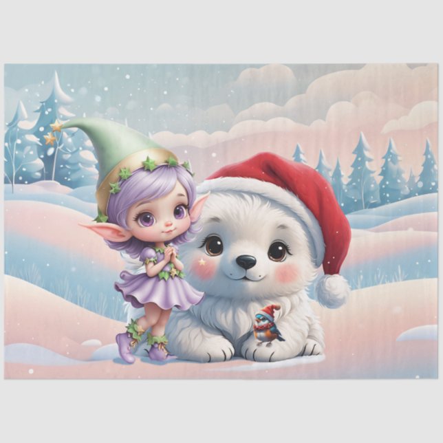 Papel De Seda Amigos en un mundo de fantasía. (Anverso)