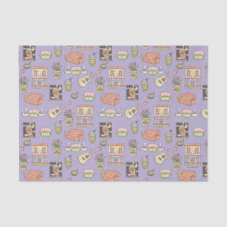 Papel De Seda AMIGOS™ | Patrón de iconos morados