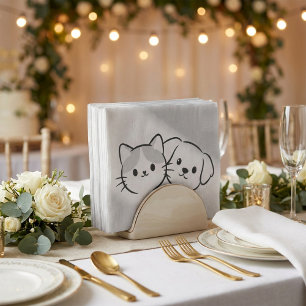 Papel De Seda Amigos Rústicos de Gatos y Perros Adorables