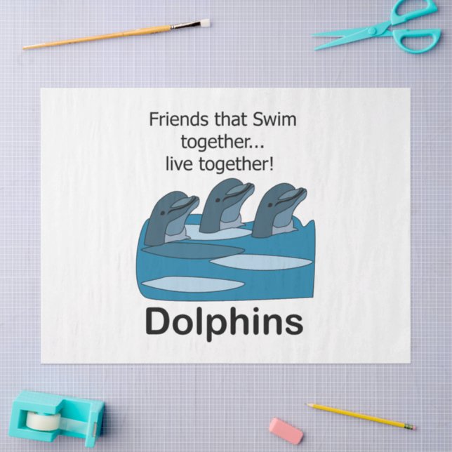 Papel De Seda Amistad de delfines  (Artesanía)
