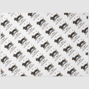 Papel De Seda Amo a Dachshunds (negro y marrón) Perro lindo
