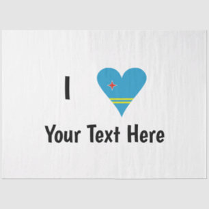 Papel De Seda Amo (Bandera de corazón de Aruba) Personalizado