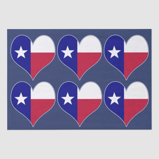 Papel De Seda Amo el corazón de la bandera de Texas (Anverso)