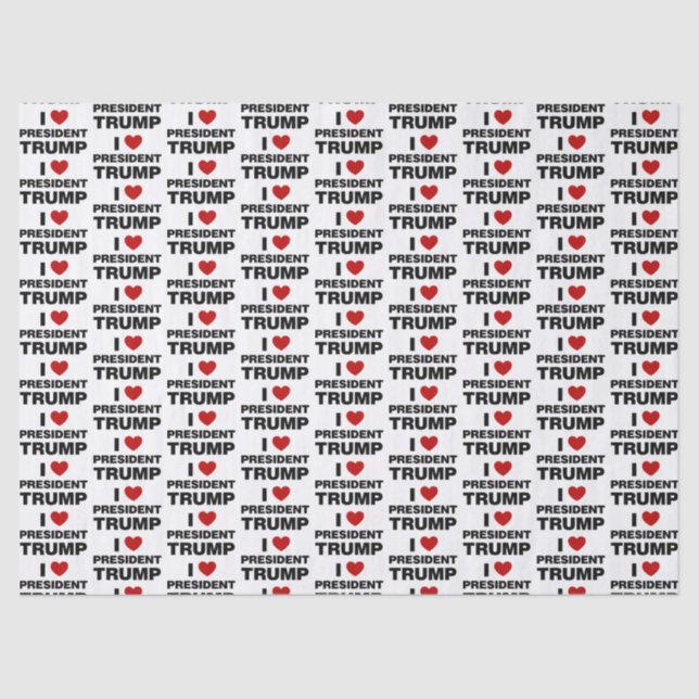 Papel De Seda Amo el corazón del presidente Trump (Anverso)