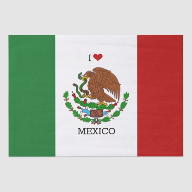 Papel De Seda amo méxico - bandera mexicana (Anverso)