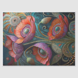 Papel De Seda Amor de Amapola Brillante, Adornos de Jardín Embel