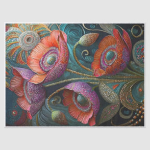 Papel De Seda Amor de Amapola Brillante, Adornos de Jardín Embel