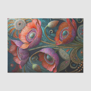 Papel De Seda Amor de Amapola Brillante, Jardinería Adornada