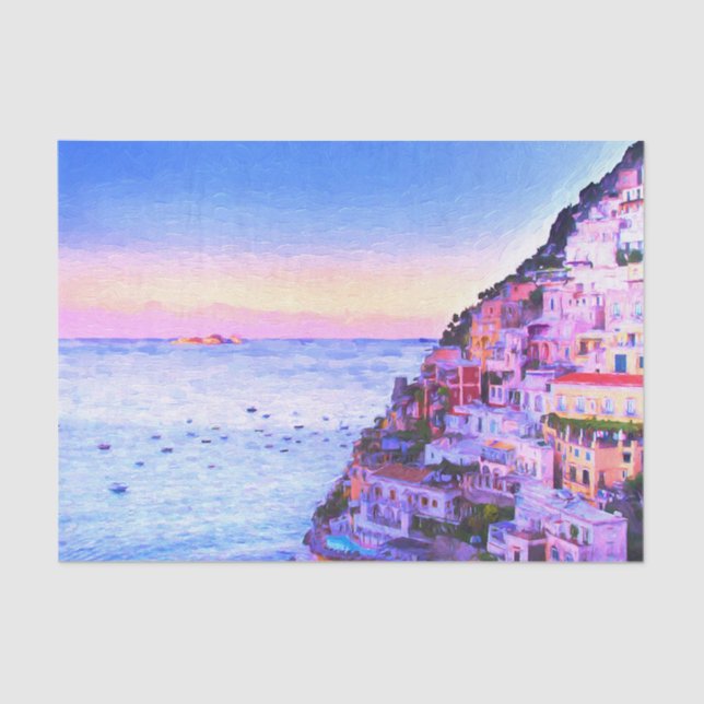 Papel De Seda Amor de Positano Italia Atardecer (Anverso)