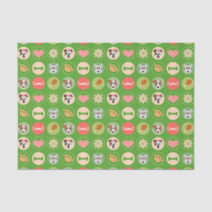 Papel De Seda Amor del perro en verde